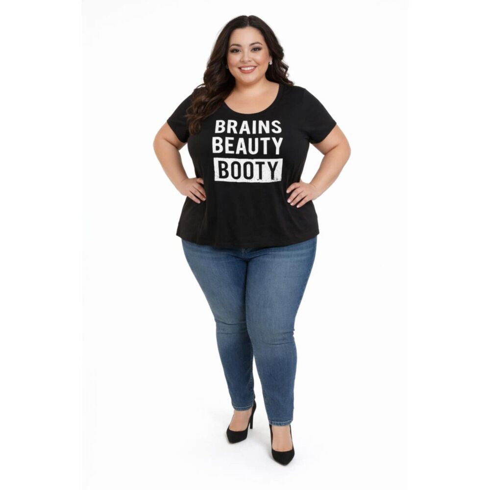 Torrid T Tee Top Shirt Cotton Short Sleeve Black Scoop Women's WOMAN'S 2X LARGE